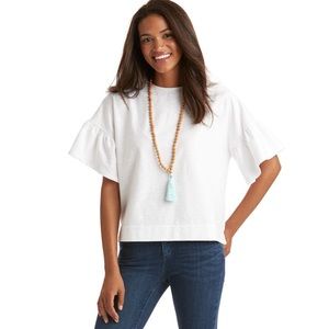 Vineyard Vines white flutter sleeve top, XL, NWT